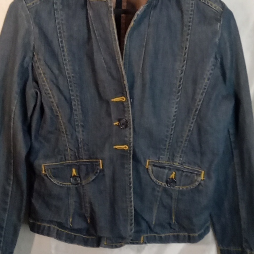 The limited blue jean jacket 100 percent cotton size large y2k - Picture 2 of 10